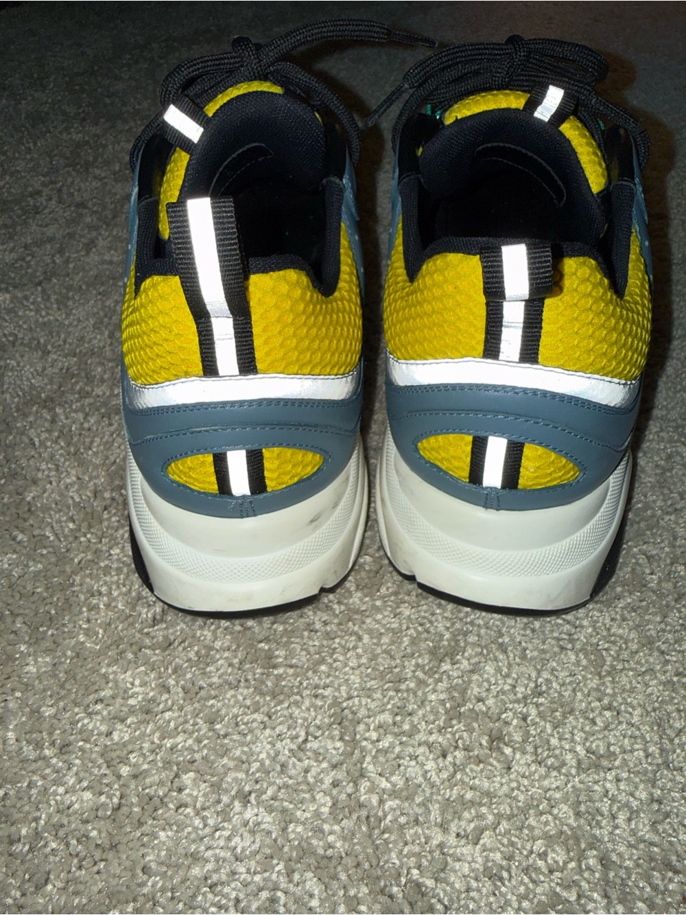 Dior Yellow, Gray and White Men's Sneakers - Dior B22 Trainer Blue Yellow